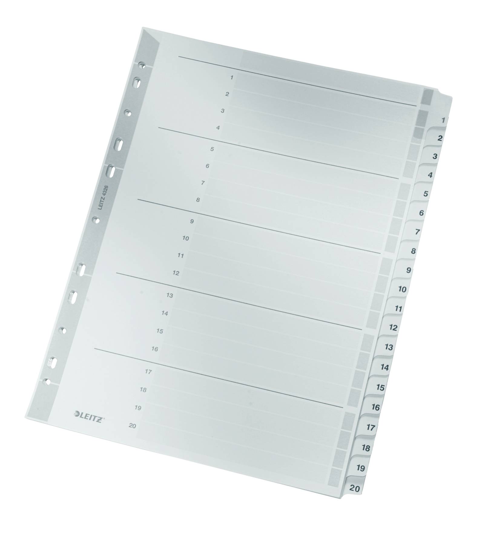 Esselte Leitz Trennelement - 20 Teile - vorgedruckt: 1-20 - für A4 (210 x 297 mm)