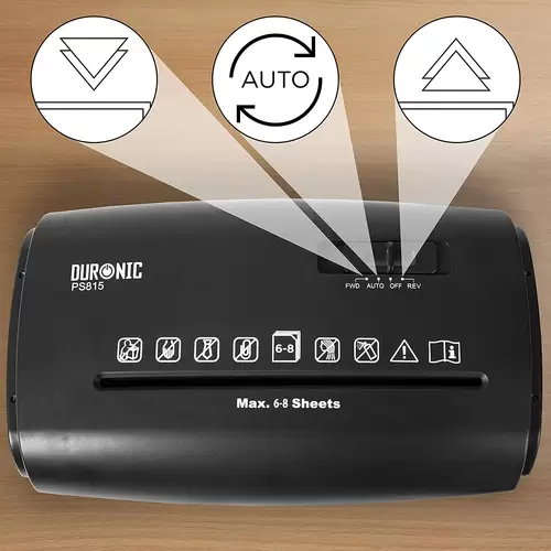 Duronic PS815 Aktenvernichter - 8X A4 Blatt - Kreuzschnitt - Shredder Elektrisch 250W - 15 L Behälter Duronic PS815 Aktenvernichter - 8X A4 Blatt - Kreuzschnitt - Shredder Elektrisch 250W - 15 L Behälter
