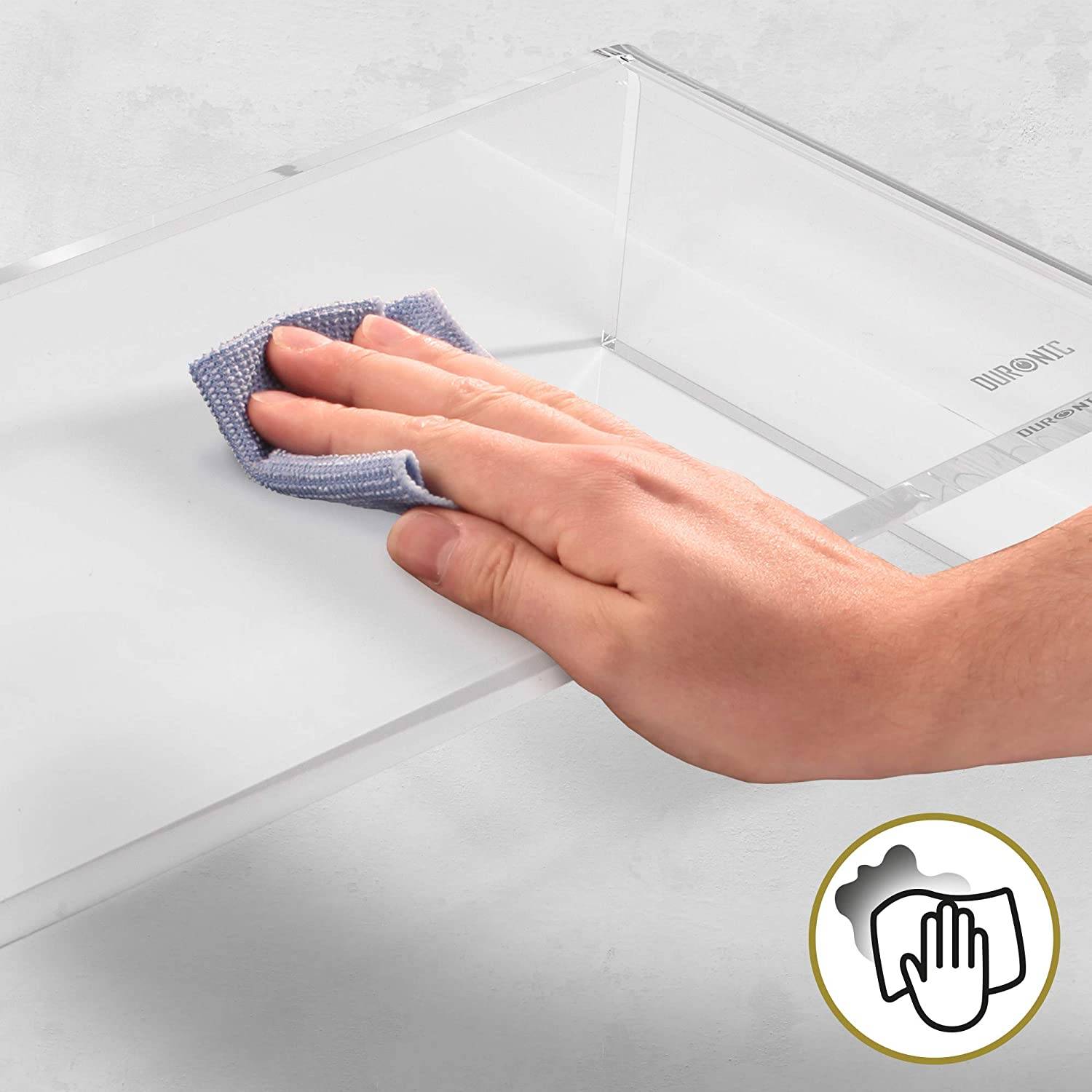 Duronic DM053 Monitorerhöhung - 30kg Belastbarkeit - Erhöhung um 10cm - Monitorständer aus Acrylglas - 50cm x 20cm