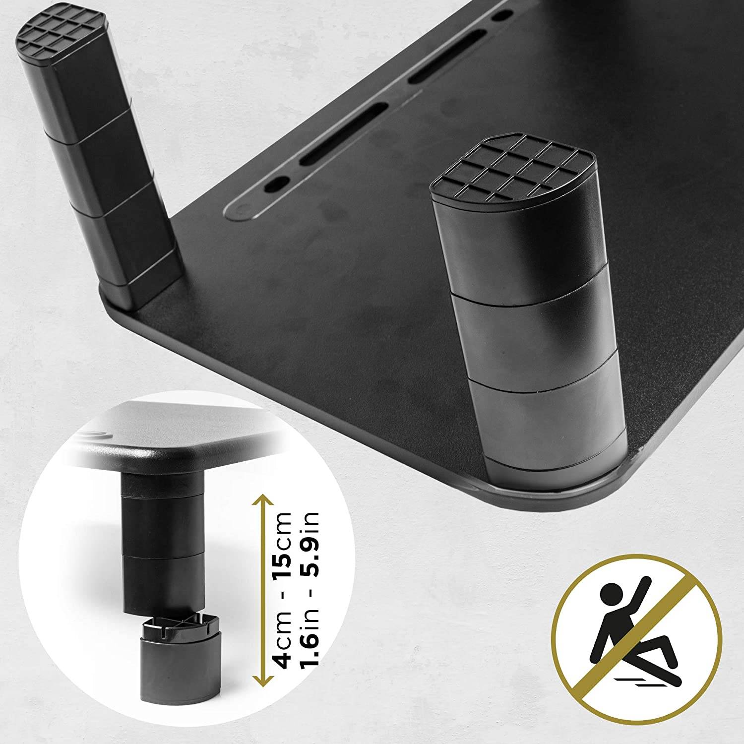 Duronic DM055 Monitorerhöhung - 10kg Belastbarkeit - Erhöhung um 15cm - Monitorständer mit Handyhalter - 40cm x 28cm