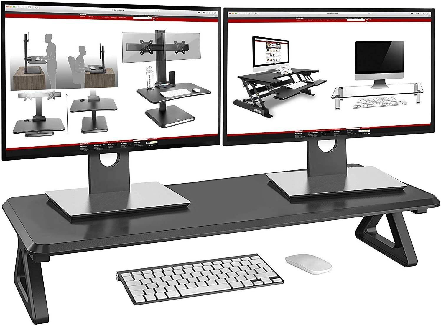 Duronic DM06-2 Monitorerhöhung - 10kg Belastbarkeit - Erhöhung um 16cm - Monitorständer für 2 Displays - 82cm x 30cm