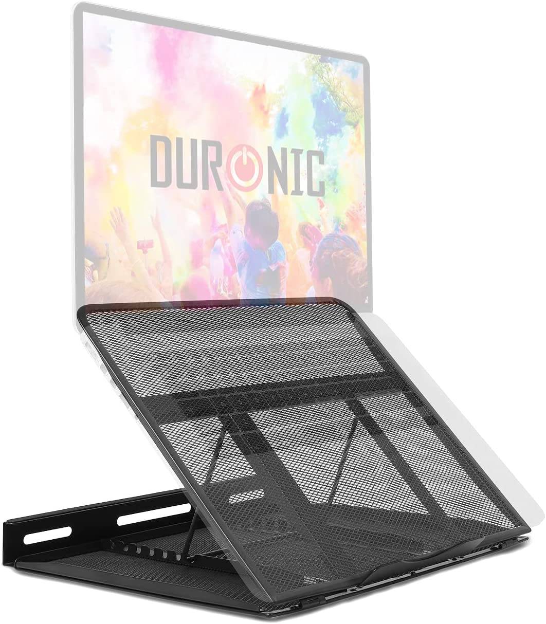 Duronic DM074 Laptopständer - 10kg Belastbarkeit - Faltbar in 9 Stufen - Tablet- und Buchständer - 33cm x 28cm