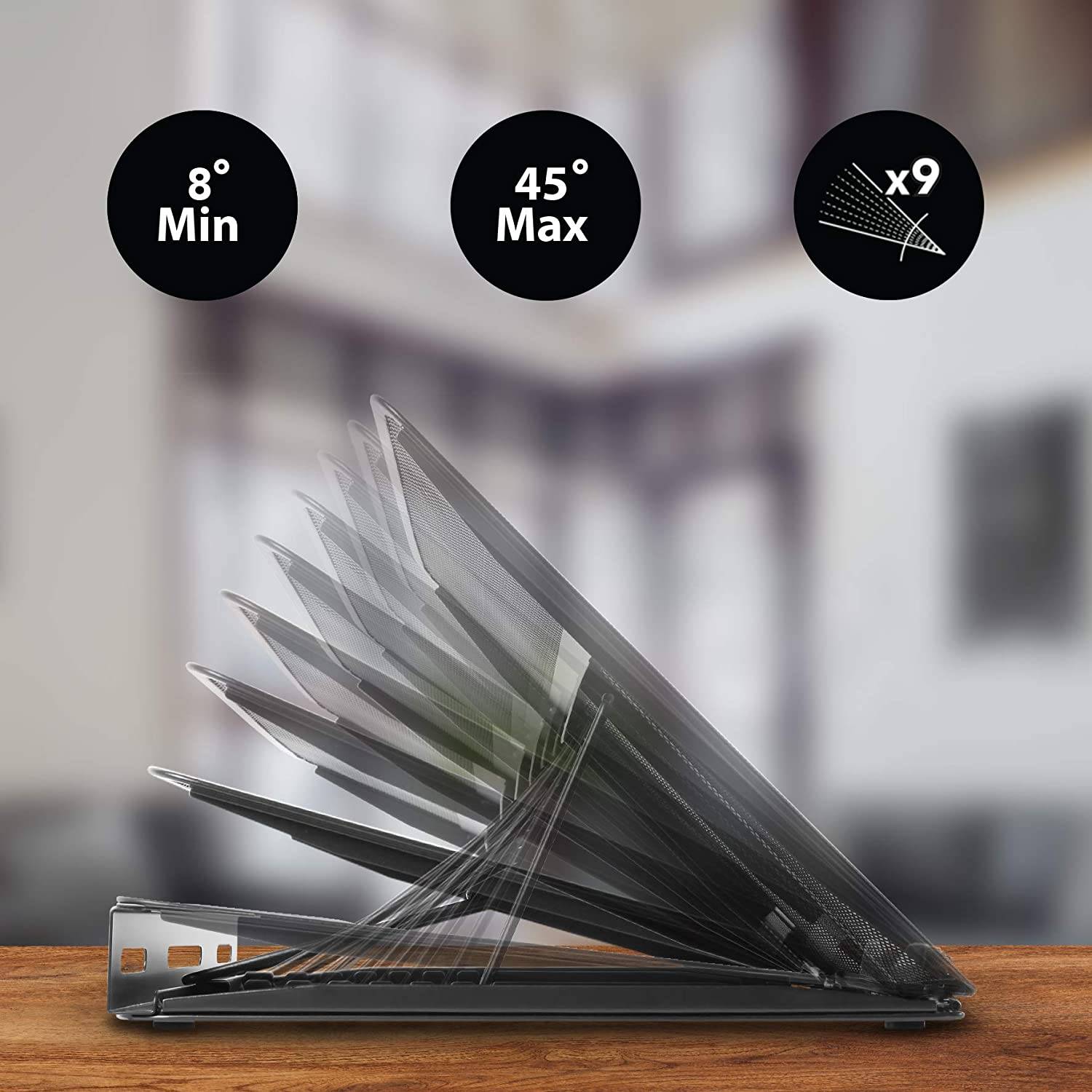 Duronic DM074 Laptopständer - 10kg Belastbarkeit - Faltbar in 9 Stufen - Tablet- und Buchständer - 33cm x 28cm