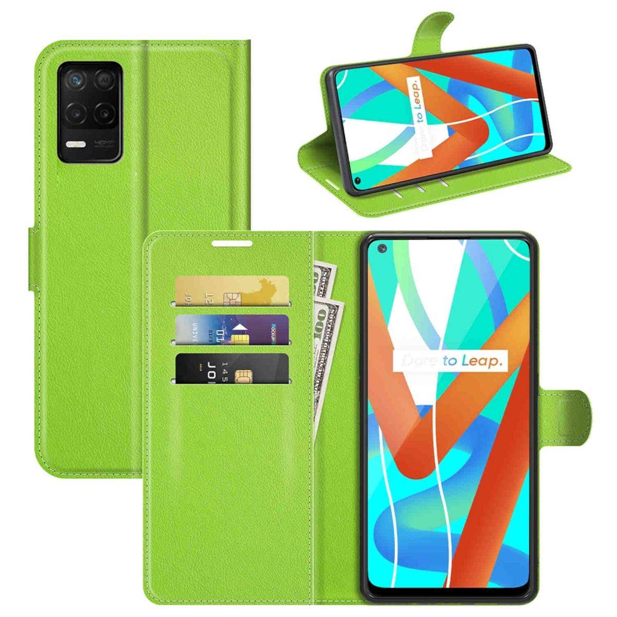 Für Oppo Realme 8 / 8 Pro Handy Tasche Wallet Premium Schutz Hülle Case Cover Etuis Neu Zubehör Grün