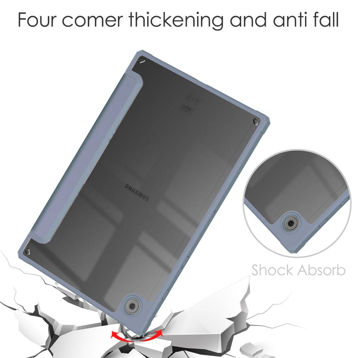 Für Samsung Galaxy Tab A8 2021 X200 / X205 Tasche Lila Hülle Etuis Design Acryl Smart Cover Case Schutz Kappe aufstellen