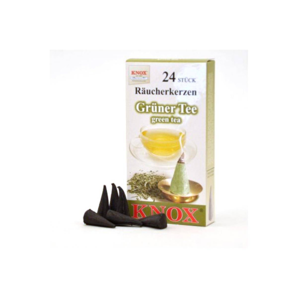 013280 - Räucherkerzen - Grüner Tee 24 Stk., Kegel