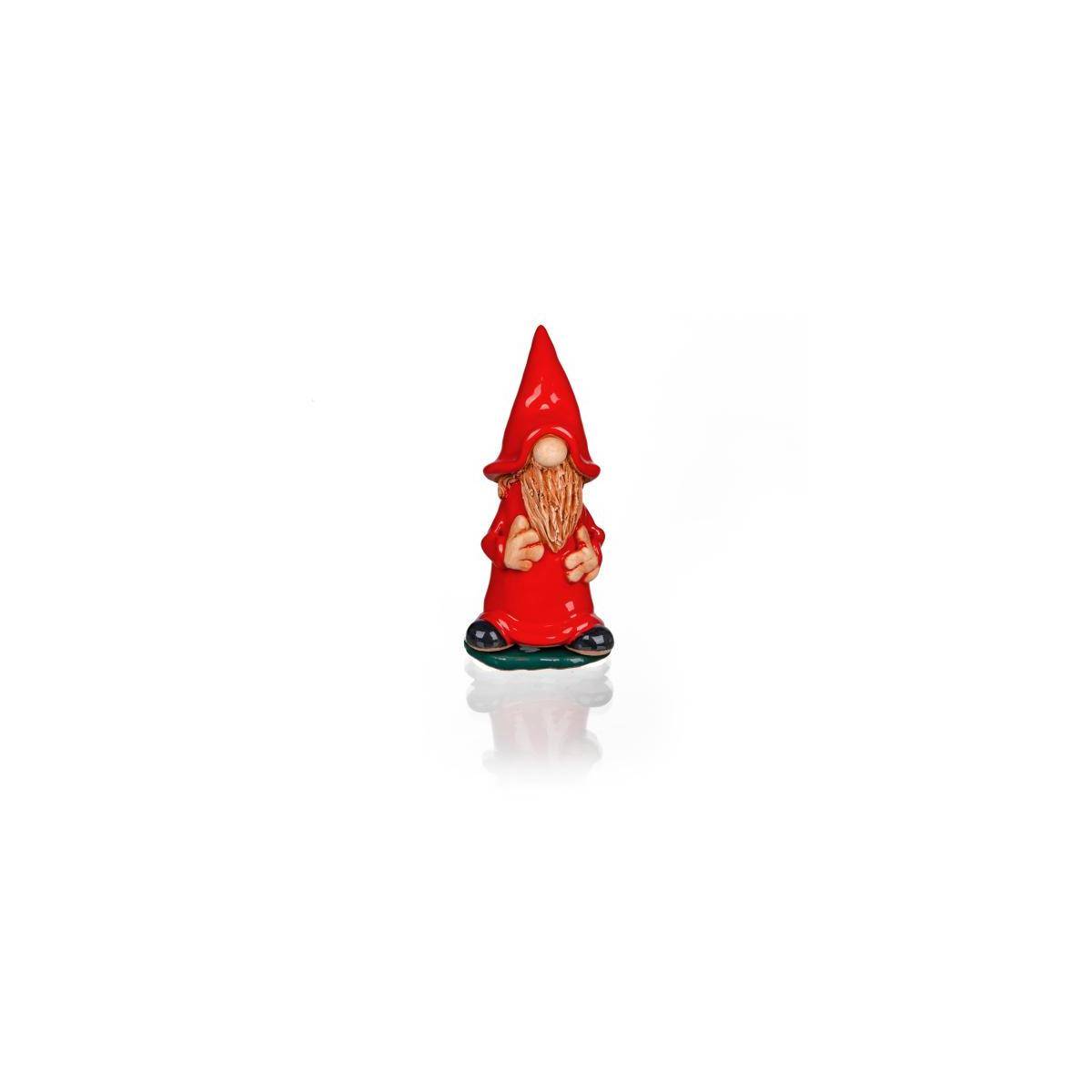 3701 - Keramik-Räucherfigur Wichtel rot, 18 cm