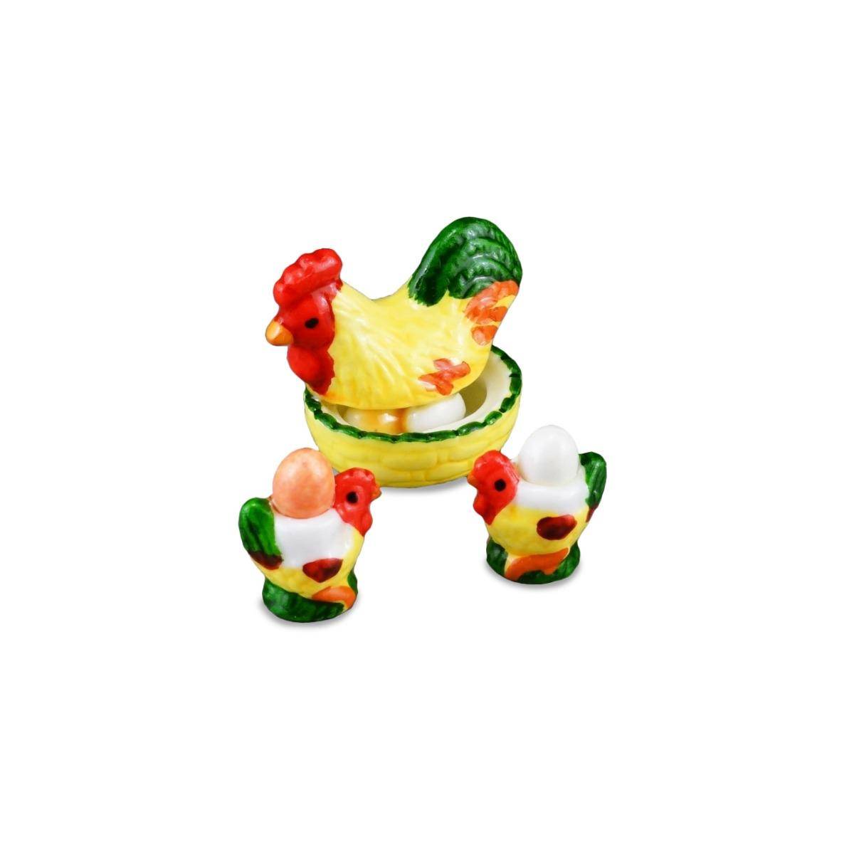 001.492/5 - Eierbecher und Eierwärmer - Henne mit Küken, Miniatur