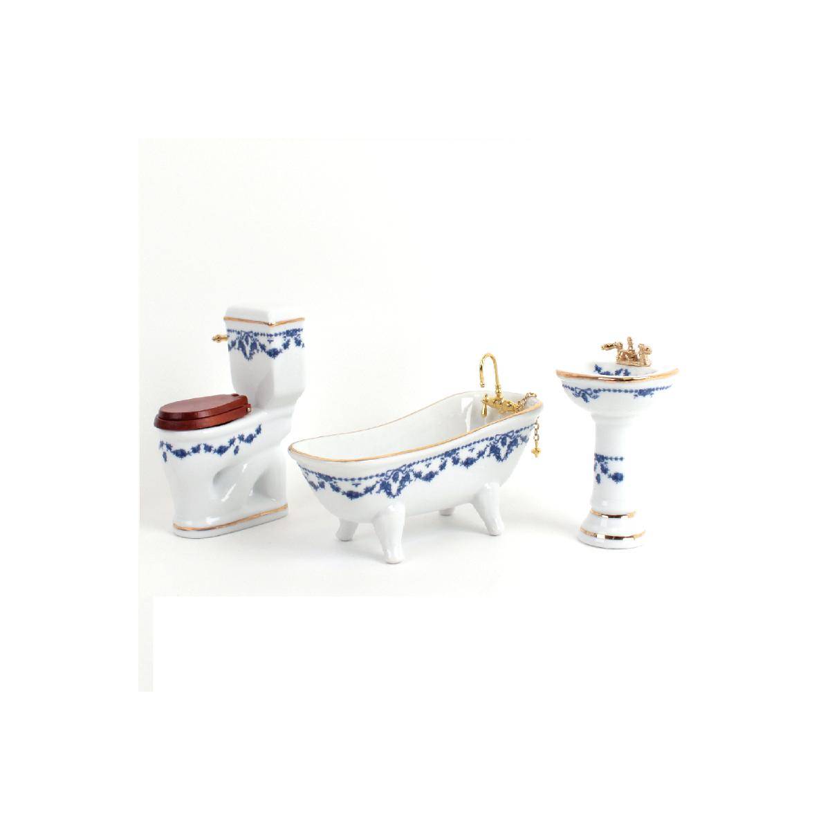 001.764/3 - Badset "Blaue Schleife", 3-teilig, Miniatur