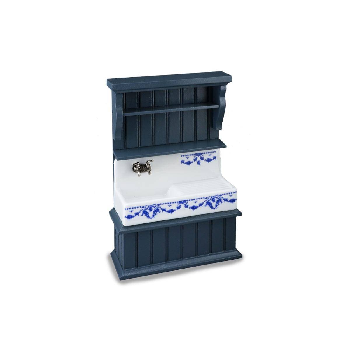 001.841/2 - Küchenwaschbecken, blau, leer, Miniatur