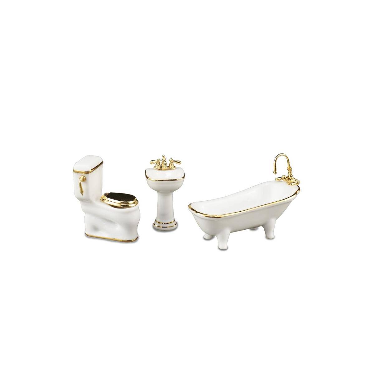 001.420/6 - Badezimmerset, 3 Teile, weiß, Miniatur