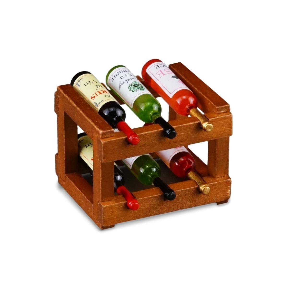 001.852/5 - Weinregal mit 6 Flaschen, Miniatur