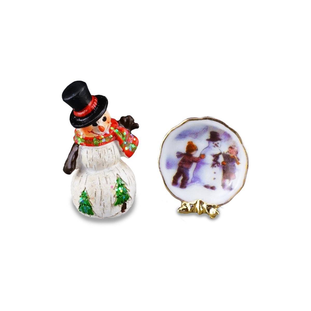 001.899/5 - Kleiner Schneemann mit Teller, Miniatur