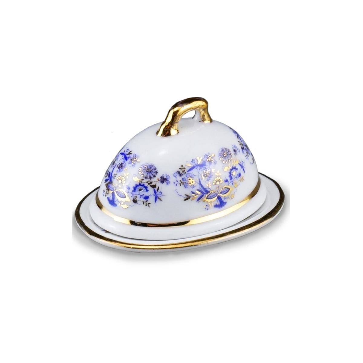 001.679/5 - Fleischplatte mit Haube "Zwiebel Gold", Miniatur