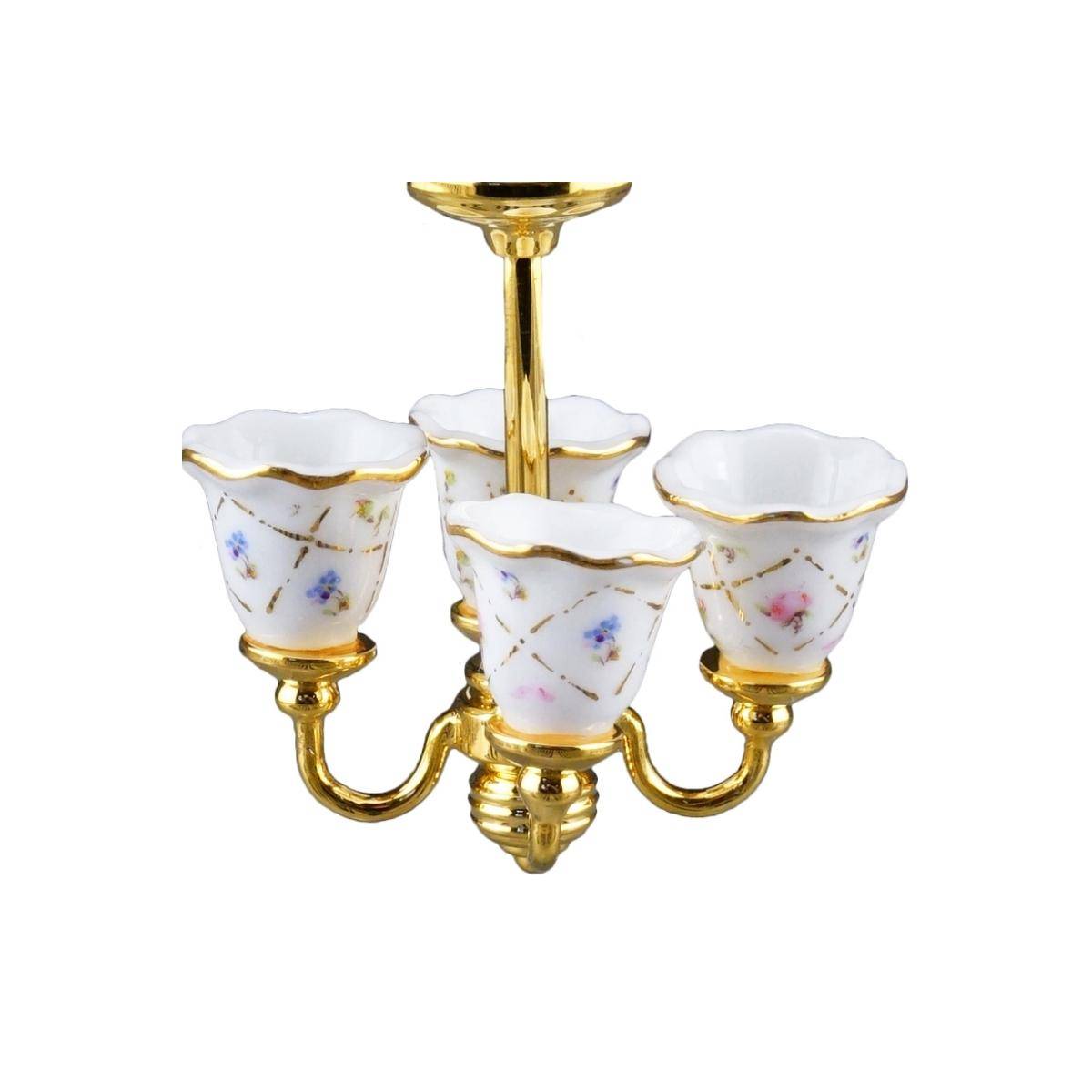 001.880/0 - Deckenlampe, vierarmig "Karo Gold", Miniatur