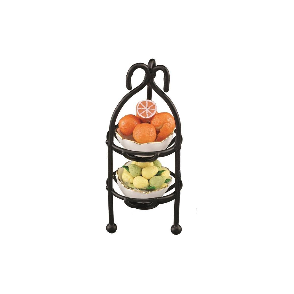 001.497/6 - Obstetagère aus Metall, gefüllt, Miniatur