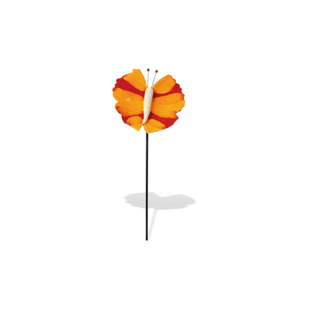 070106 - Keramikschmetterling Art Galerie "Josi von Flatterhausen", rot-orange, 15/50 cm