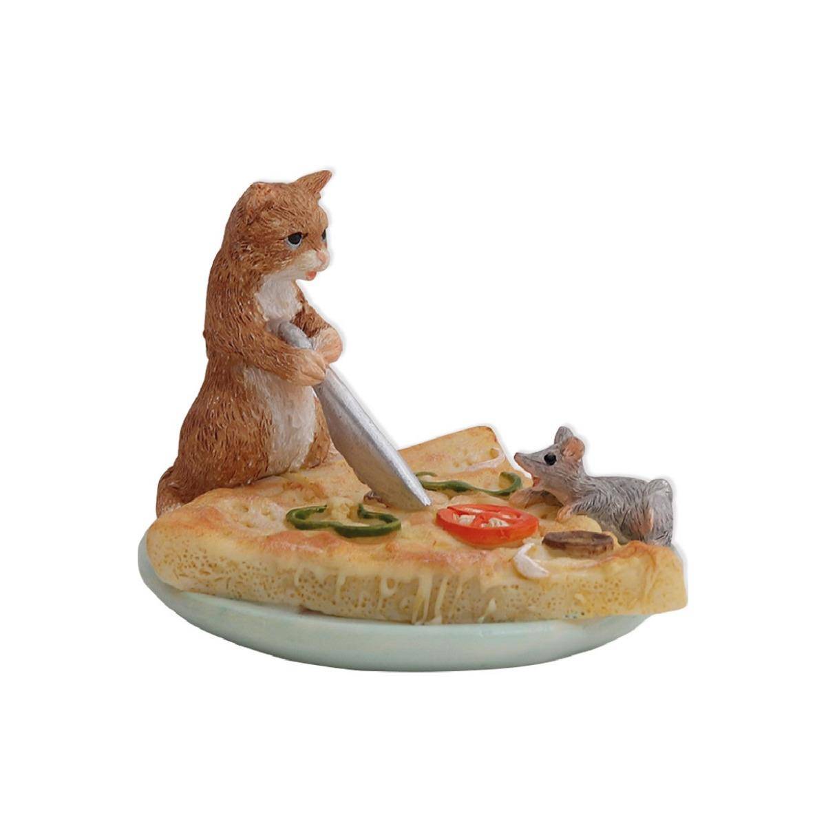 091100 - "Mauzi & Flippi" mit Pizza, 6 cm