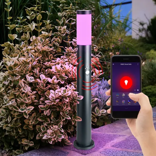 Gartenlampe mit Bewegungsmelder anthrazit Gartenstehlampe Edelstahl Wegeleuchte Garten, 3 Sensoreinstellungen App dimmbar, 1x Smart RGB LED 10W, Gartenlampe mit Bewegungsmelder anthrazit Gartenstehlampe Edelstahl Wegeleuchte Garten, 3 Sensoreinstellungen App dimmbar, 1x Smart RGB LED 10W,
