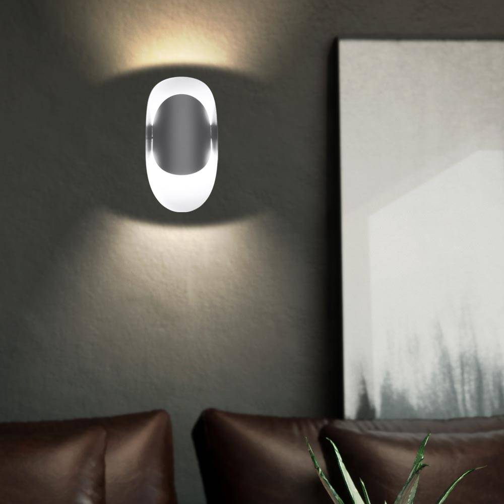 Wandleuchte Treppenhaus Innen Wandlampe Schlafzimmer indirekte Beleuchtung Wohnzimmer, Stahl weiß, 1x G9, H 30 cm