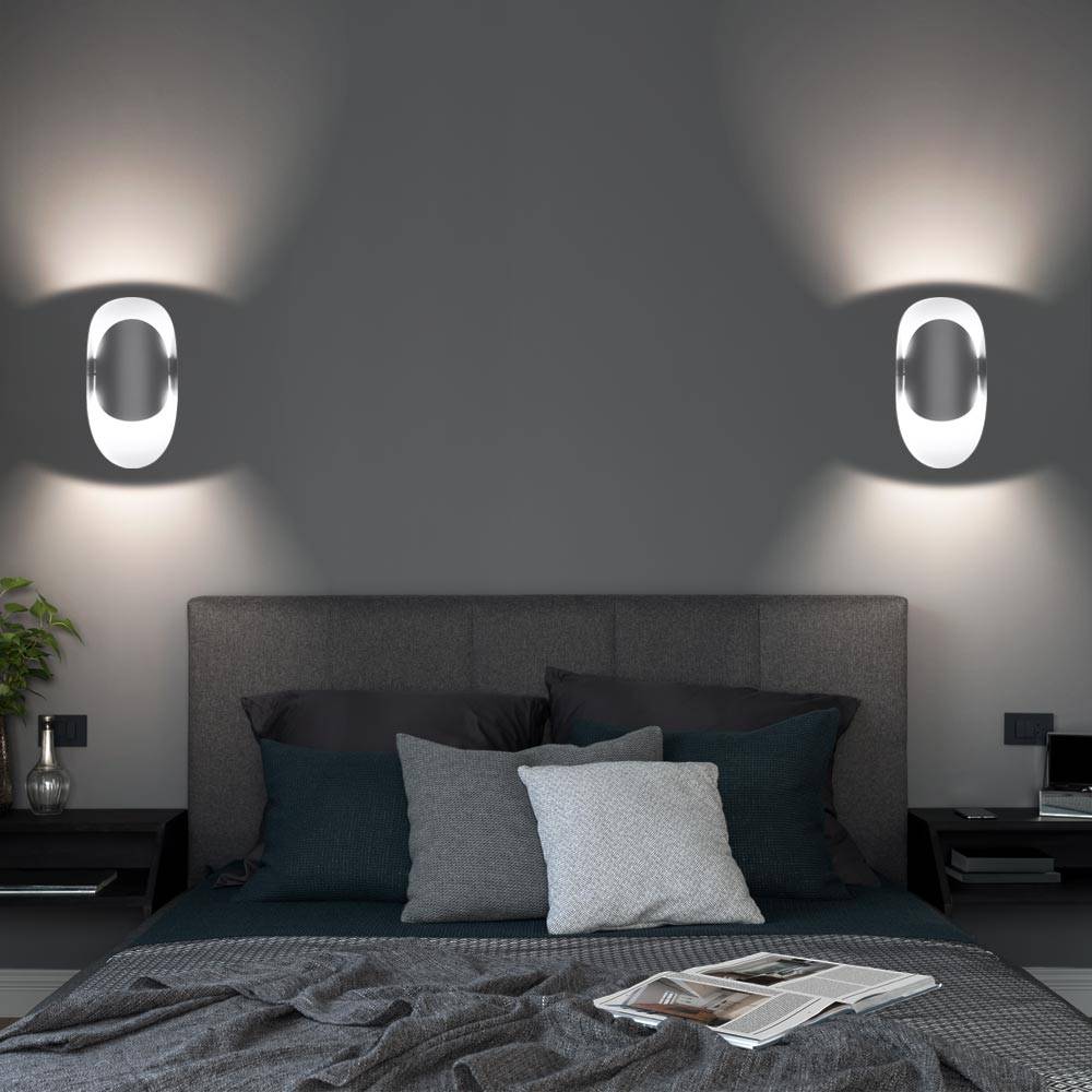 Wandleuchte Treppenhaus Innen Wandlampe Schlafzimmer indirekte Beleuchtung Wohnzimmer, Stahl weiß, 1x G9, H 30 cm