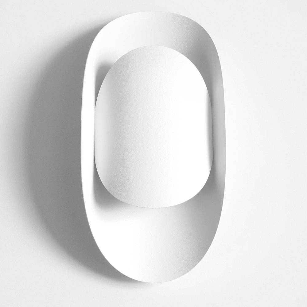 Wandleuchte Treppenhaus Innen Wandlampe Schlafzimmer indirekte Beleuchtung Wohnzimmer, Stahl weiß, 1x G9, H 30 cm