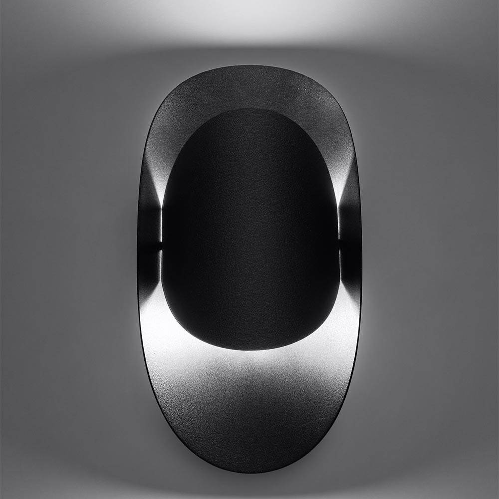 Wandlampe Schlafzimmer Wandleuchte Treppenhaus Innen indirekte Beleuchtung Wohnzimmer, Stahl schwarz, 1x G9, H 30 cm