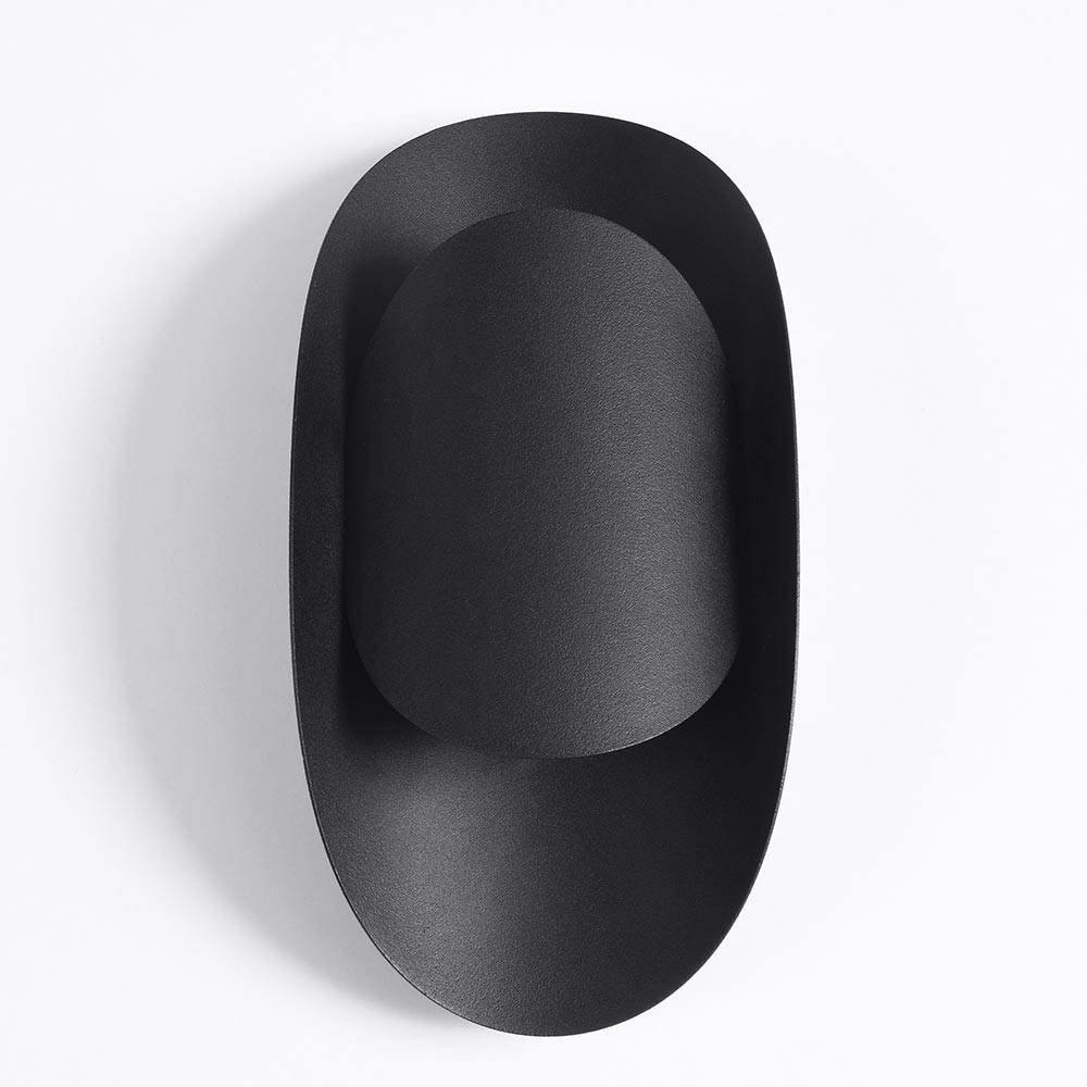 Wandlampe Schlafzimmer Wandleuchte Treppenhaus Innen indirekte Beleuchtung Wohnzimmer, Stahl schwarz, 1x G9, H 30 cm