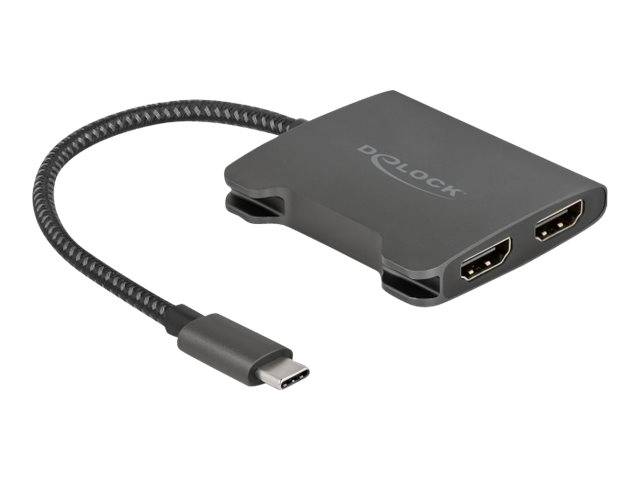 Delock Video-/Audio-Splitter - 2 x HDMI - Desktop - USB C - 2x HDMI - HDR - HDCP