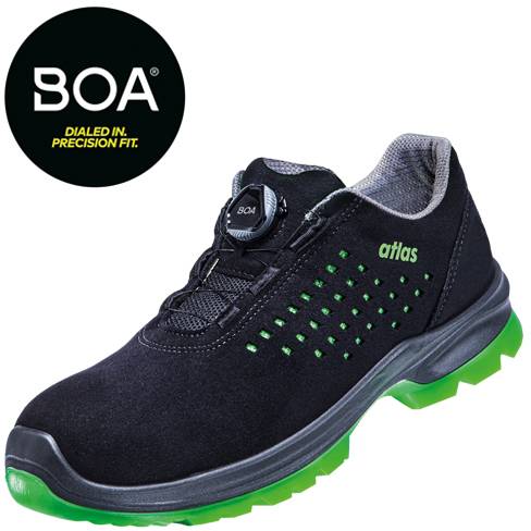 ESD Halbschuh SL 920 BOA green 2.0, S1, Sportline, Unisex, schwarz/neon-grün, Größe 37