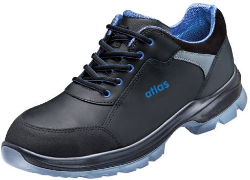 ESD Halbschuh alu-tec 565 XP 2.0, S3, Glattleder, Unisex, schwarz/royal blau, Größe 36