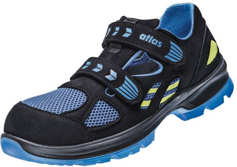 ESD Sandale FLASH 4605 XP, S1P, Mesh, Unisex, schwarz/royal blau/neon-gelb, Größe 36