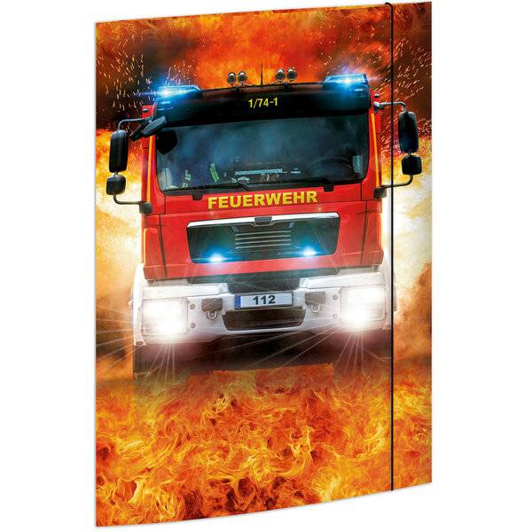 Zeichenmappe On Fire - A3 3 Klappen mit Gummizug Karton.
