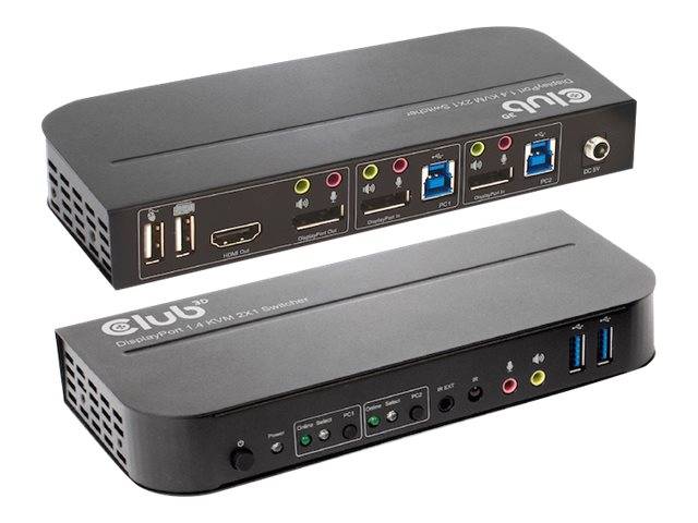 Club 3D CSV-7210 - KVM-/Audio-Switch - 2 x KVM/Audio - 1 lokaler Benutzer - Desk