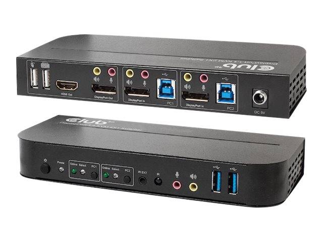 Club 3D CSV-7210 - KVM-/Audio-Switch - 2 x KVM/Audio - 1 lokaler Benutzer - Desk