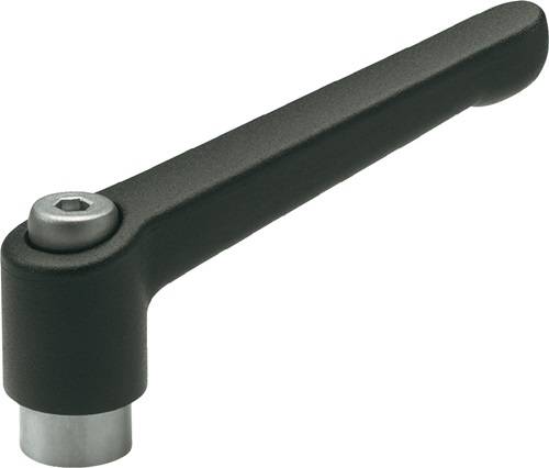 Otto Ganter GmbH & Co. KG Normteilefabrik Verstellbarer Klemmhebel GN 300.1 d1 M 10mm l1 78mm IG GANTER 300.1-78-M10-SW