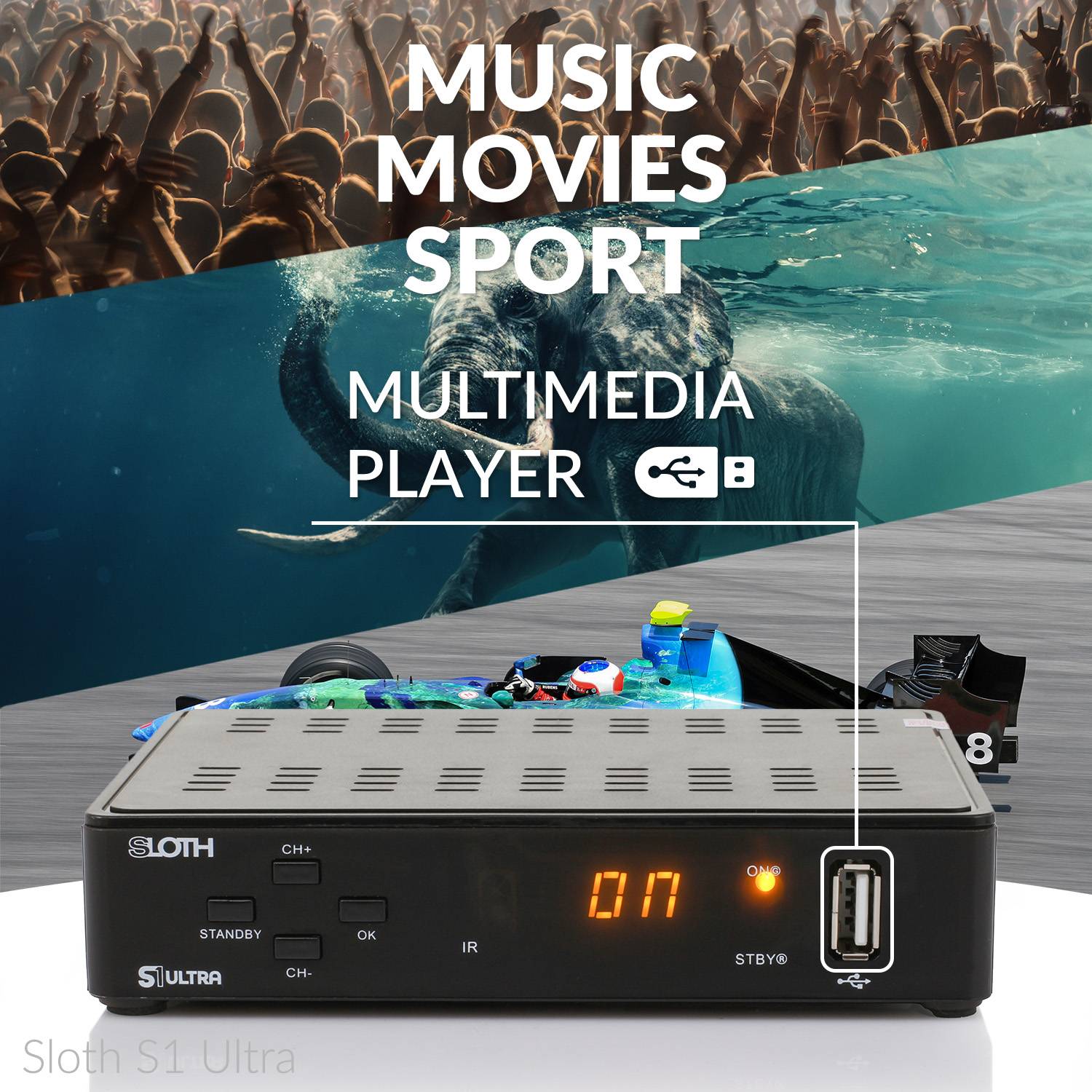 Sloth S1 Ultra Sat Receiver mit PVR I Digitaler Satelliten-Receiver HD 1080p - HDMI - LAN - USB