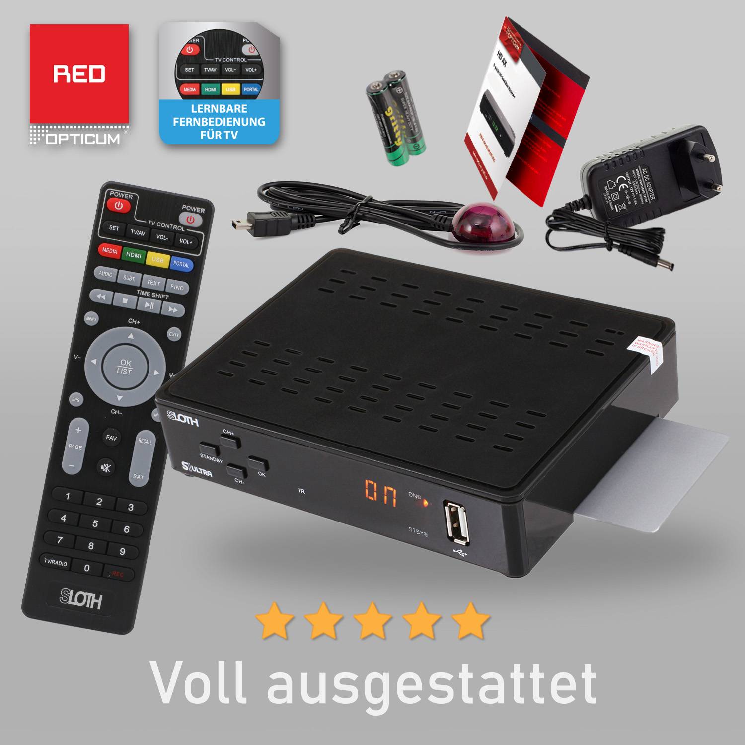Sloth S1 Ultra Sat Receiver mit PVR I Digitaler Satelliten-Receiver HD 1080p - HDMI - LAN - USB