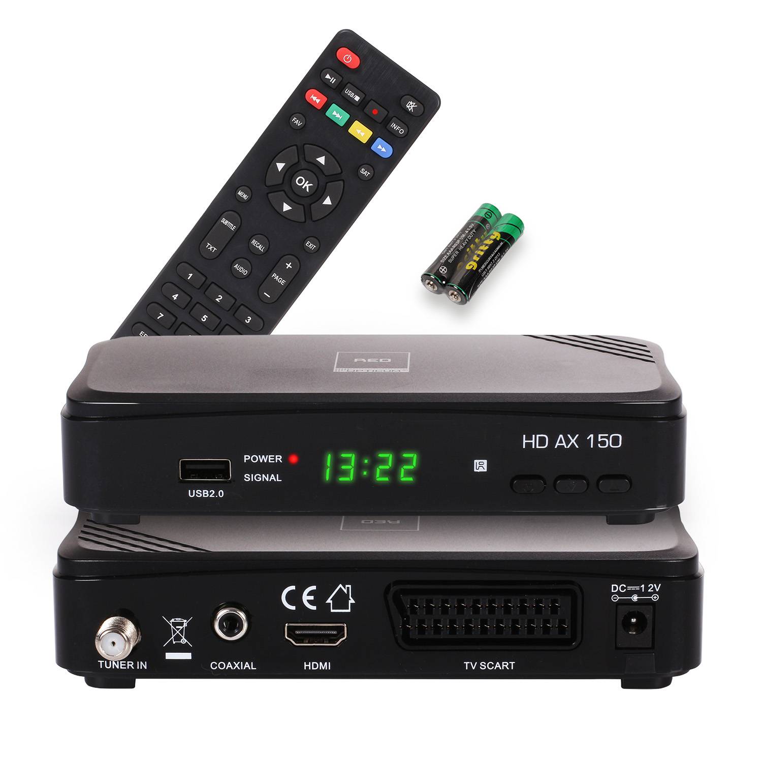 AX 150 Sat Receiver mit Aufnahmefunktion PVR I Digitaler Satelliten-Receiver HD mit HDMI - SCART-USB