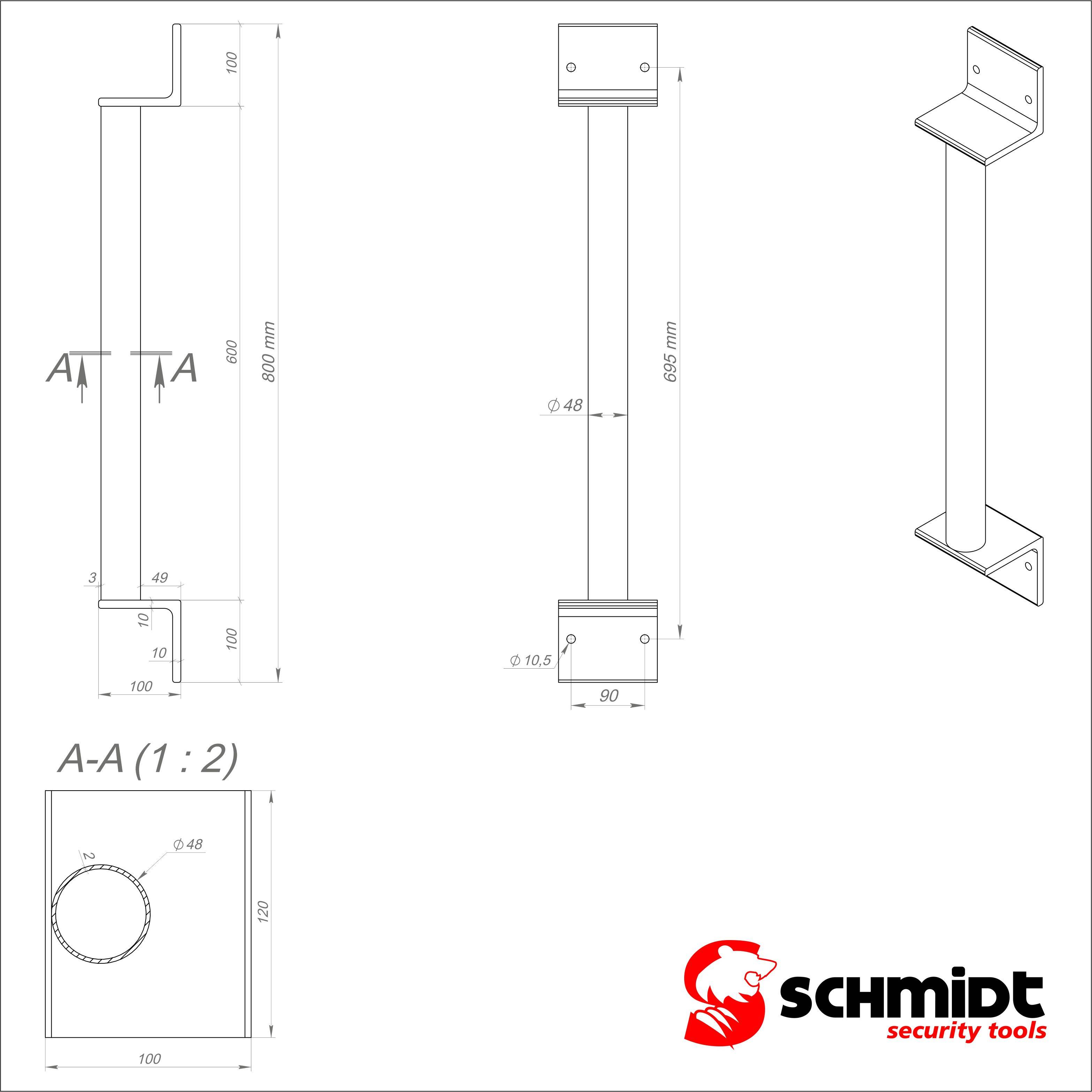 SCHMIDT security tools Wandhalter für Schwenkarm Seilwinde-Halterung Kranarmhalter Lastarmhalter Kranarmhalterung Schwenkarmhalterung