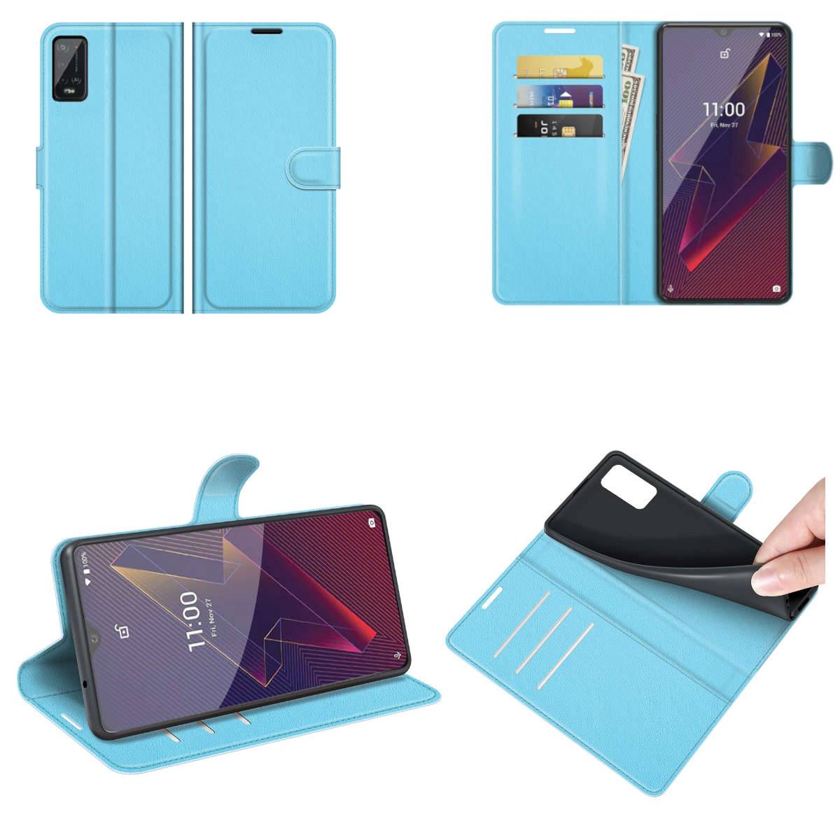 Für Wiko Power U20 Handy Tasche Wallet Premium Blau Schutz Hülle Case Cover Etuis Neu Zubehör