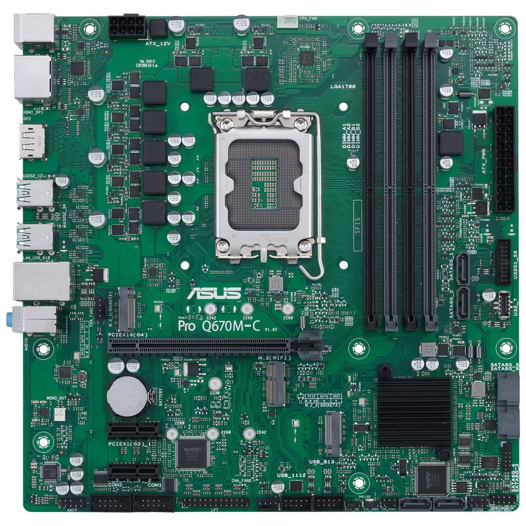 ASUS Pro Q670M-C-CSM - Motherboard - micro ATX - LGA1700-Sockel - Q670 Chipsatz - USB 3.2 Gen 2, USB-C Gen1, USB 3.2 Gen
