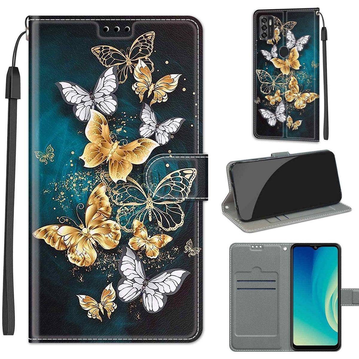 Für ZTE Blade A7s 2020 Kunstleder Handy Tasche Book Motiv 2 Schutz Hülle Case Cover Etui Neu