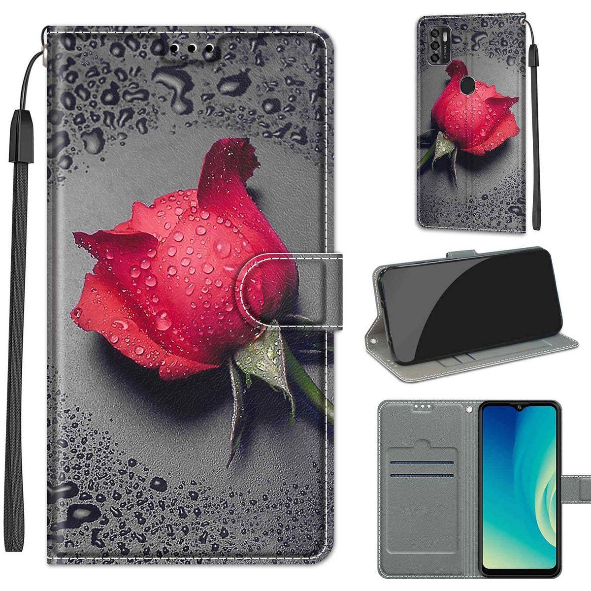 Für ZTE Blade A7s 2020 Kunstleder Handy Tasche Book Motiv 3 Schutz Hülle Case Cover Etui Neu