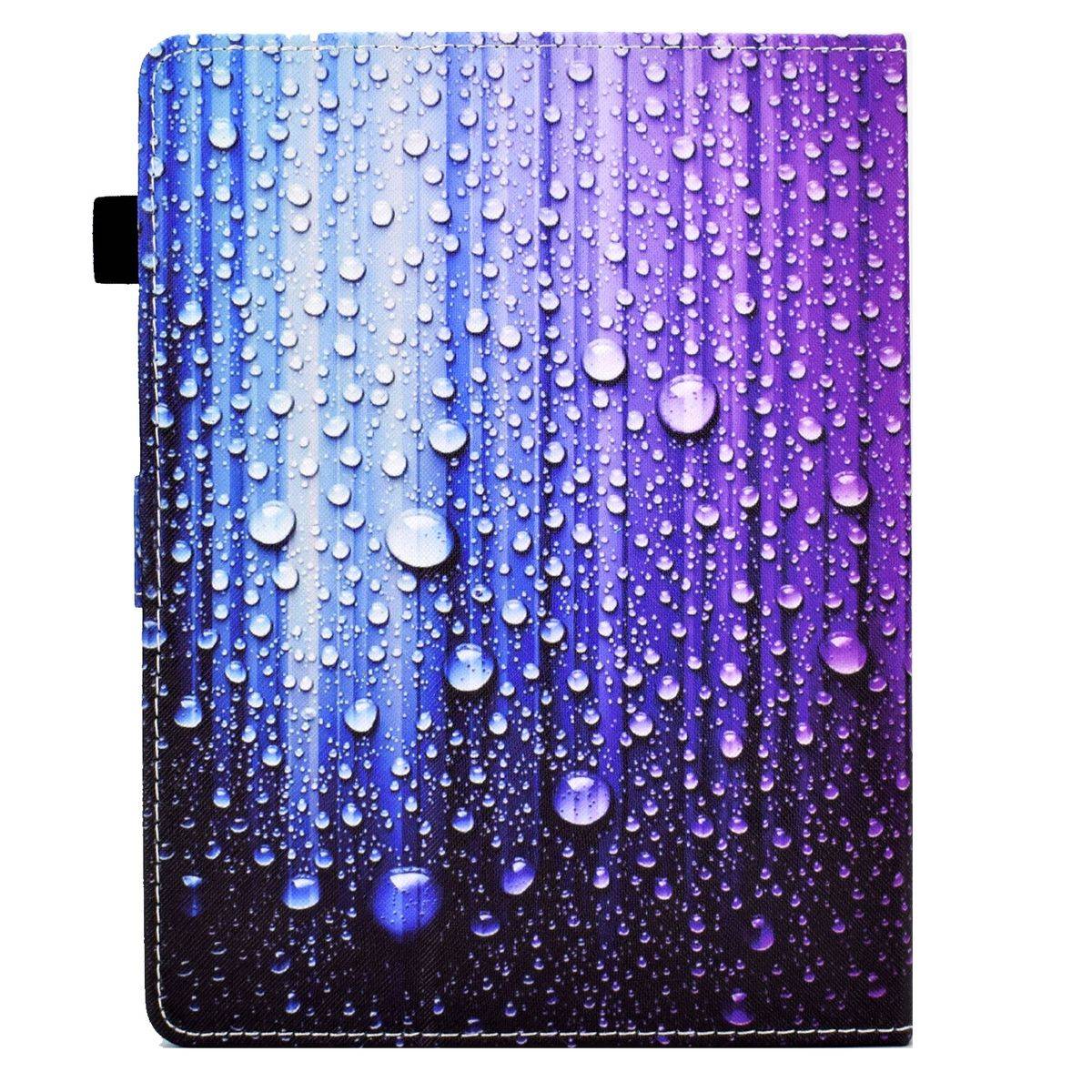 Kunstleder Tablet Cover Tasche Wassertropfen für Lenovo Tab M10 Blau Hülle Case Etui