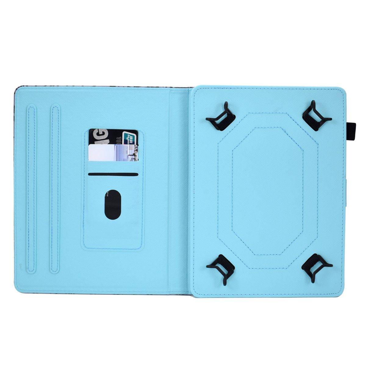 Kunstleder Tablet Cover Tasche Wassertropfen für Amazon Fire HD 10 / 10 Plus Blau Hülle Case Etui