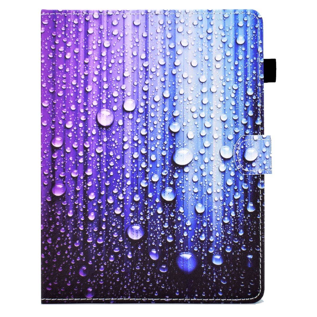 Kunstleder Tablet Cover Tasche Wassertropfen für Samsung Galaxy Tab A Blau Hülle Case Etui