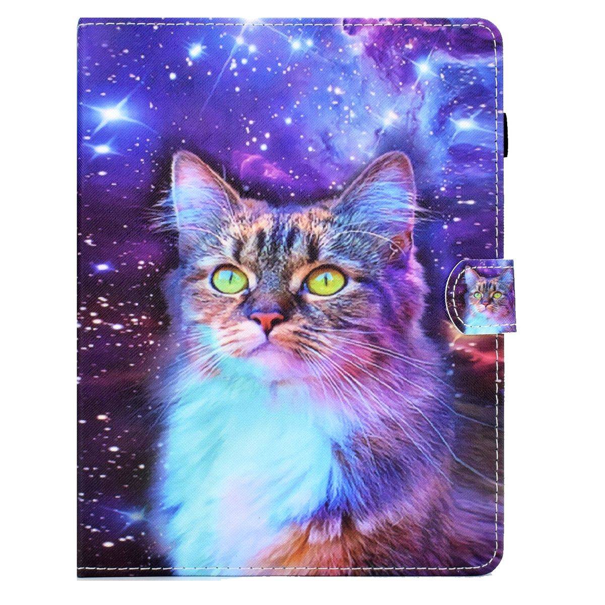 Kunstleder Tablet Cover Tasche Katze für Lenovo Tab M10 Schwarz Hülle Case Etui