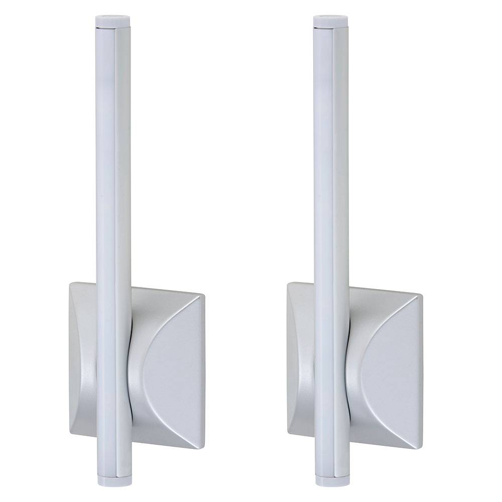 Wandleuchte Nachtlicht Wandlampe 2 Stufen Innen indirekte Beleuchtung Flurlampe Batteriebetrieben, Kunststoff, 1x LED, DxH 9x28 cm, 2er Set