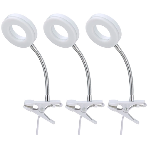 Tischleuchte Klemmlampe weiß Klemmleuchte Wohnzimmer LED mit Stecker Leselampe, Spot beweglich, Metall , 1x LED 4W 330Lm 3000K, DxH 9x21 cm, 3er Set Tischleuchte Klemmlampe weiß Klemmleuchte Wohnzimmer LED mit Stecker Leselampe, Spot beweglich, Metall , 1x LED 4W 330Lm 3000K, DxH 9x21 cm, 3er Set
